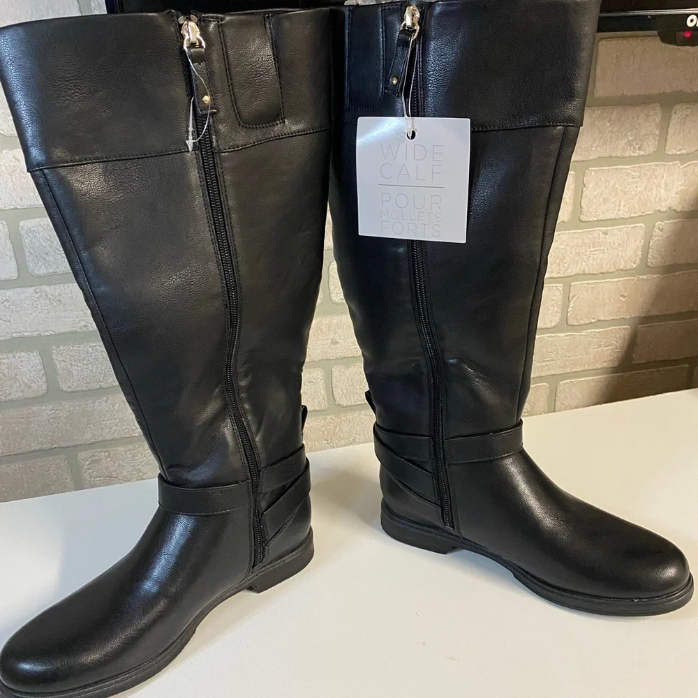 Dr. School black Knee-High Boots Wide Calf